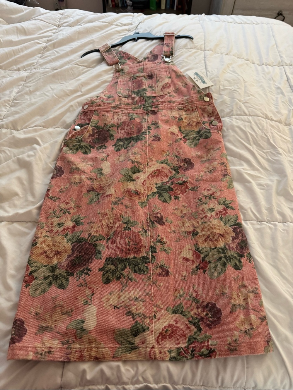 Women’s Pink Floral Overall Dress